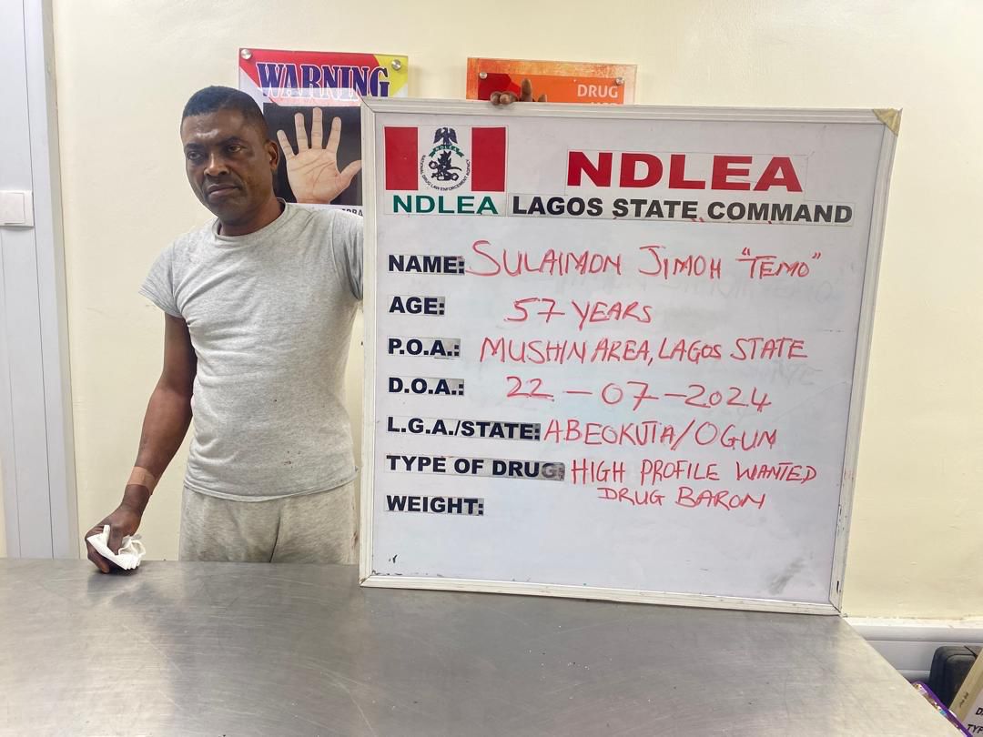 NDLEA Arrests Notorious Mushin Drug Cartel Leader Sulaiman Jimoh